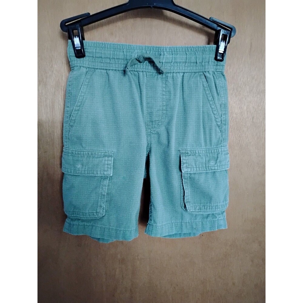 Janie And Jack Boys Green Pull-On Cargo Elastic Waist Side Pocket Shorts Size S